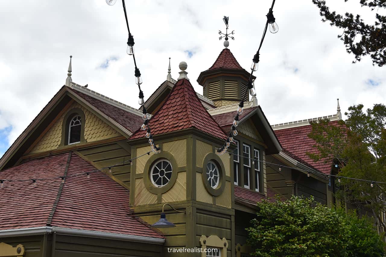 Backyard of Winchester Mystery House in San Jose, California, US