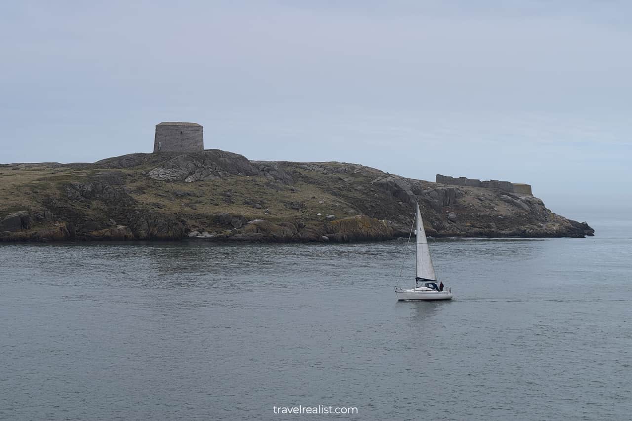 Yacht near Dalkey Island in Dublin, Ireland