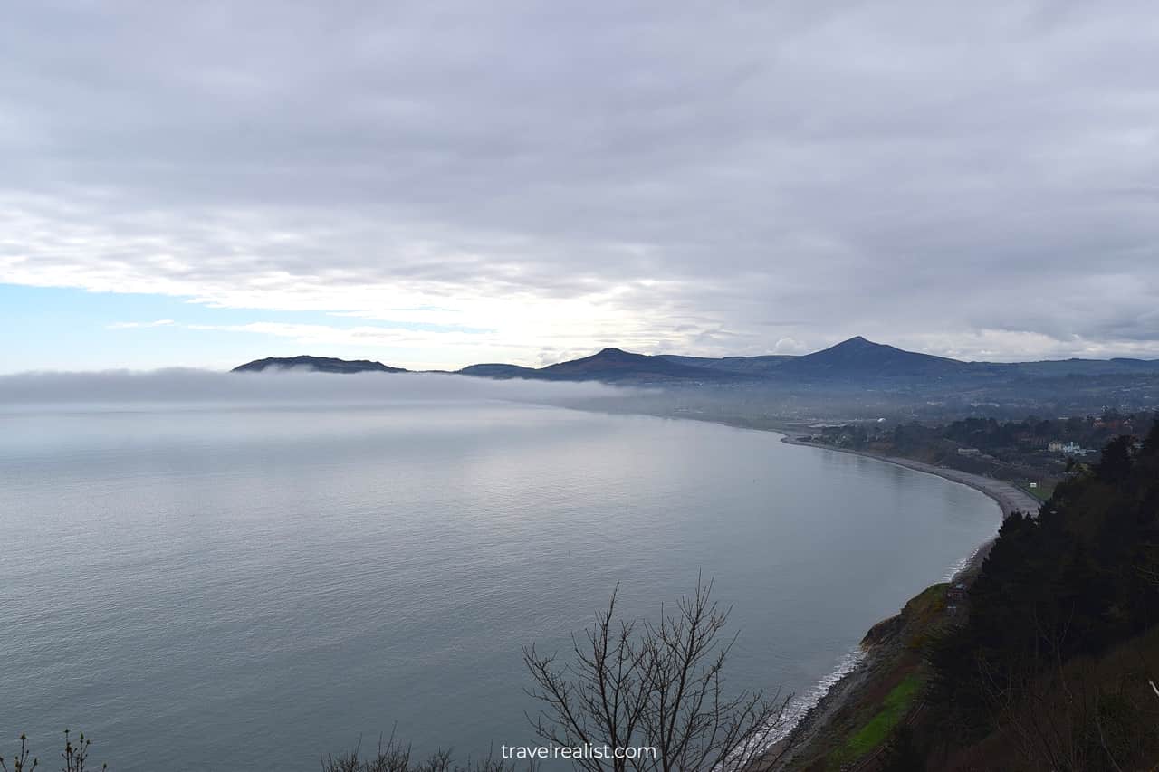 Hike from Sorrento Park to Killiney Hill Park with Sugar Loaf Mountains in distance