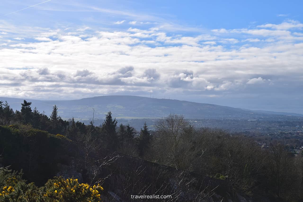 Dublin Mountains views from Dalkey Quarry in Dublin, Ireland