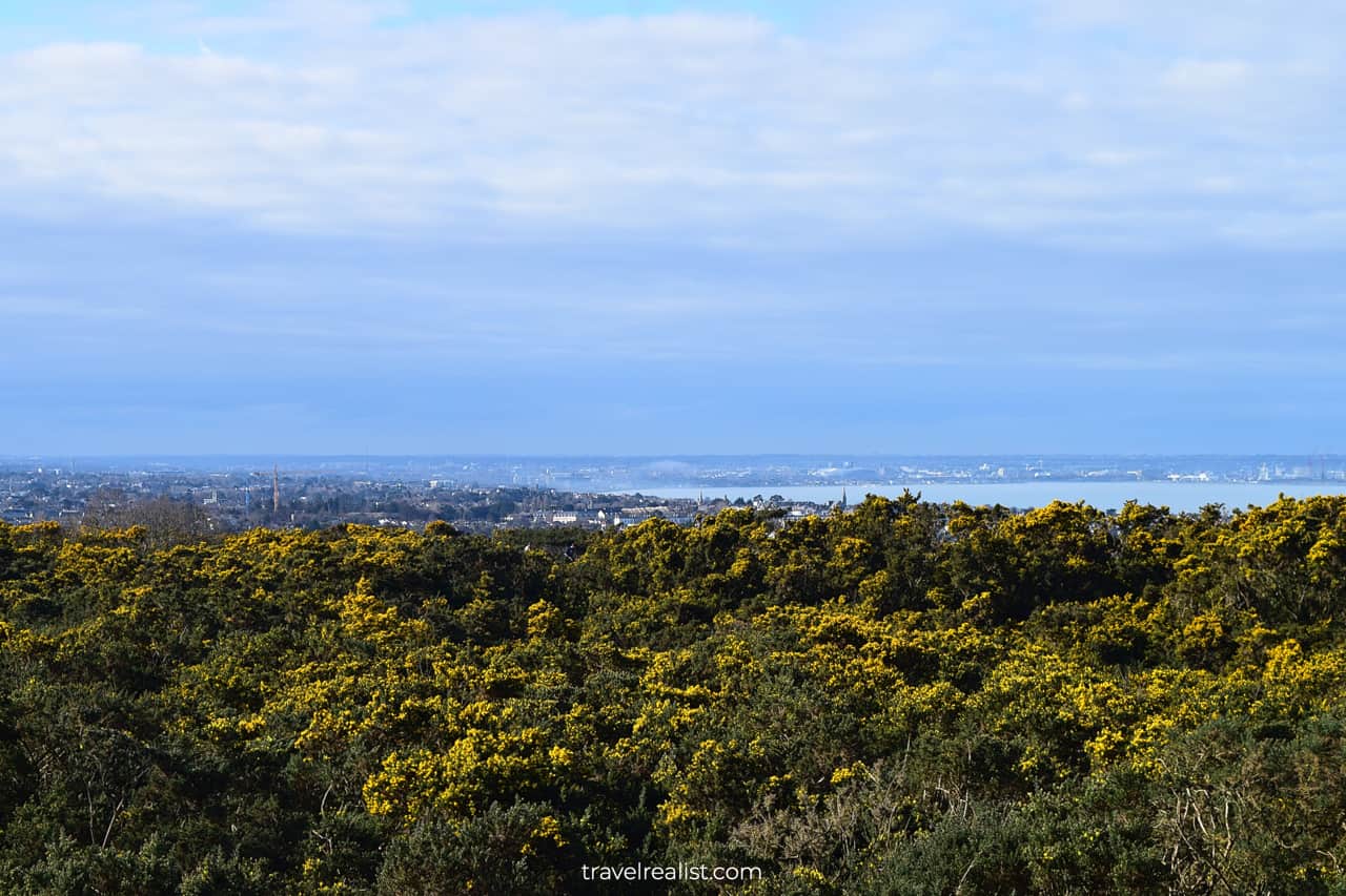 Dublin city center views from Dalkey Hill in Dublin, Ireland