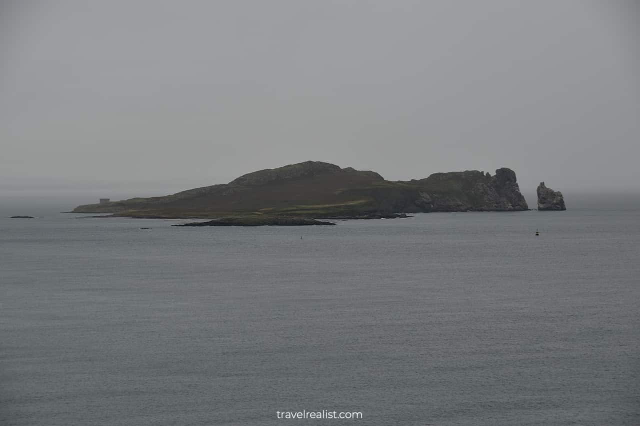 Ireland's Eye island in fog in Ireland