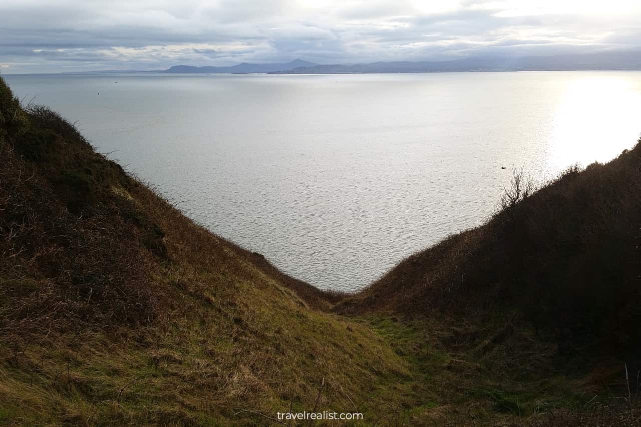 Dublin Bay and Mountains views from Howth Cliff Walk in Ireland