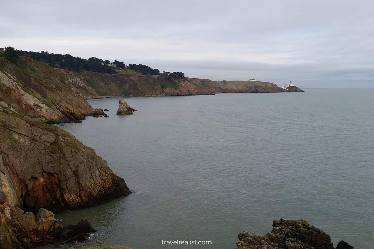 Baily Lighthouse and Doldrum Bay from Howth Cliff Walk in Ireland