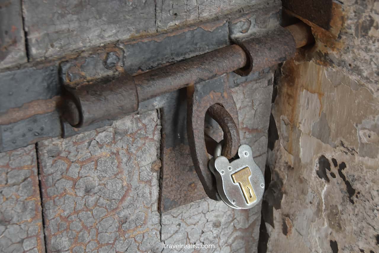 Lock on cell door in Kilmainham Gaol, Dublin, Ireland