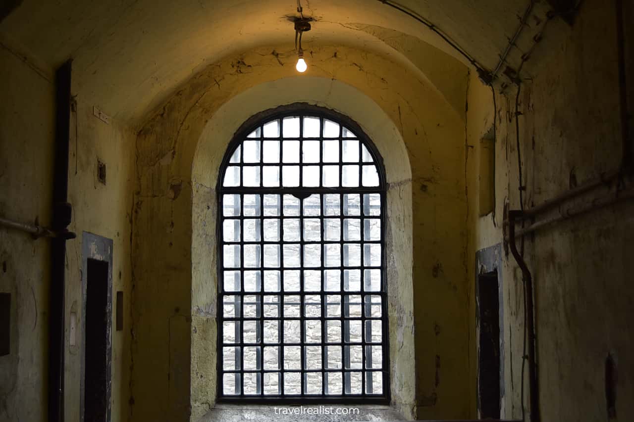 West Wing Glass Window in Kilmainham Gaol, Dublin, Ireland