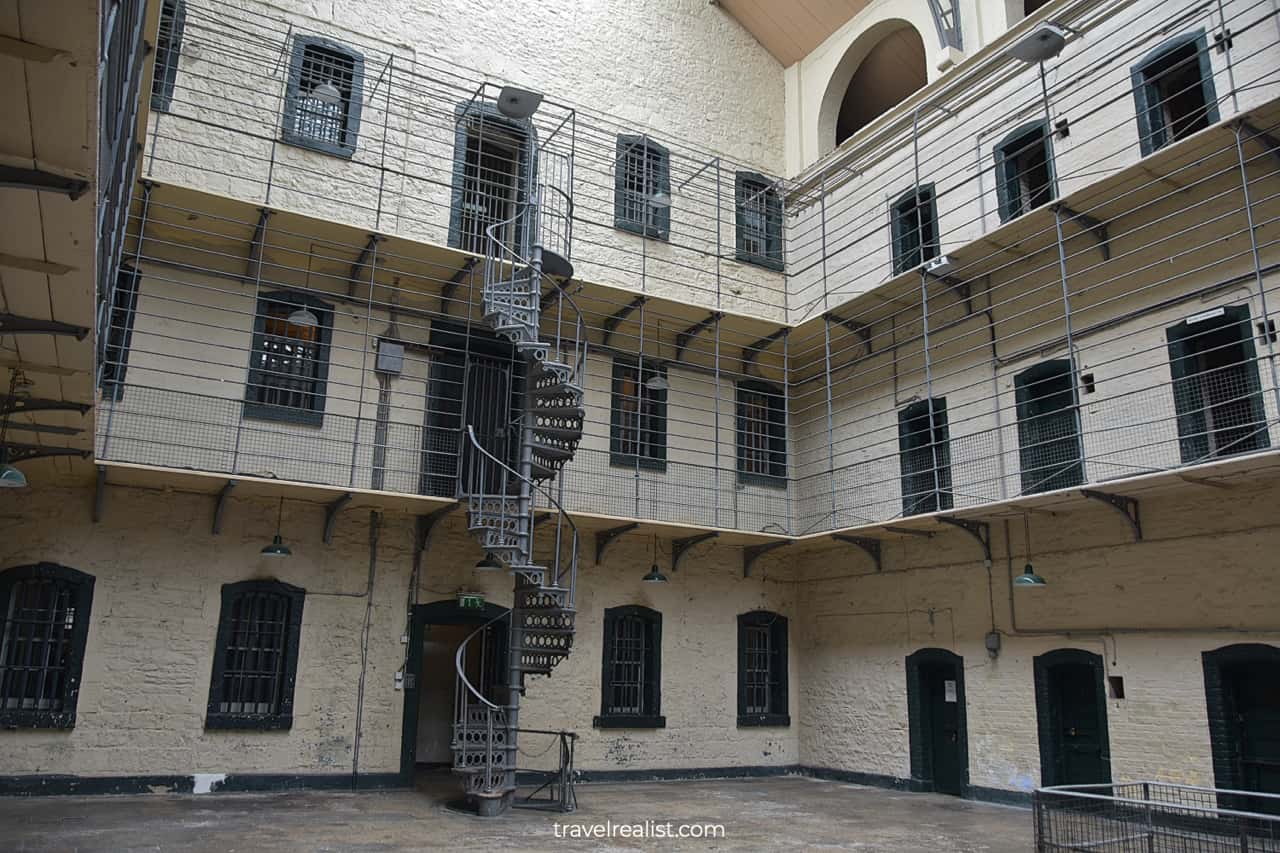 3 Story high East Wing Hall in Kilmainham Gaol, Dublin, Ireland