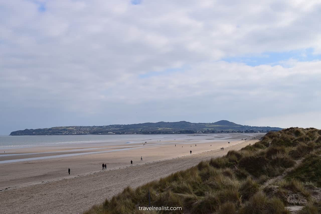 Howth and Portmarnock Beach from sand dunes near Dublin, Ireland