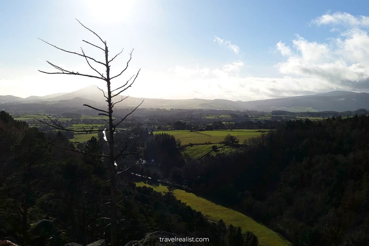 Sugar Loaf Mountains and Wicklow Mountains views from Scalp near Dublin, Ireland