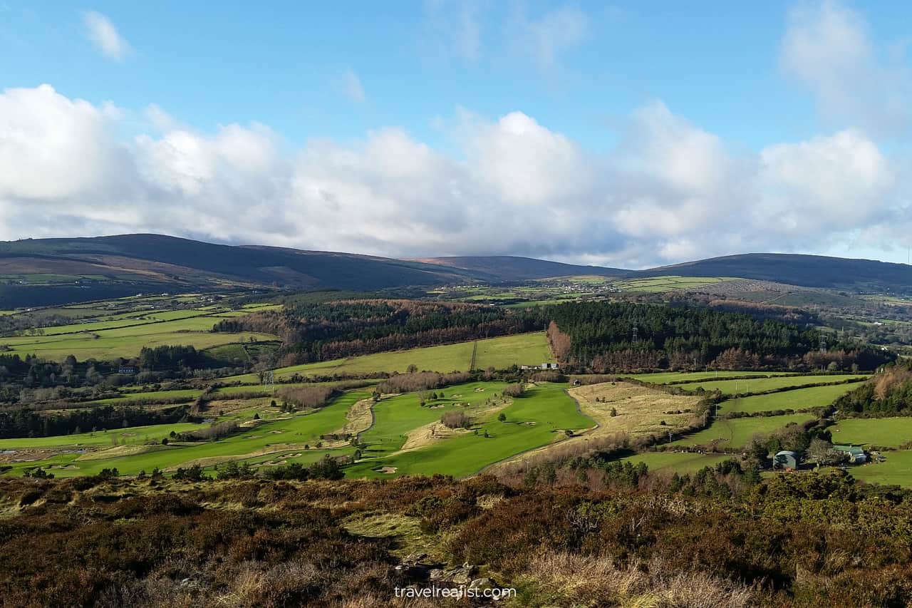 Dublin Mountains views from Carrickgollogan summit near Dublin, Ireland