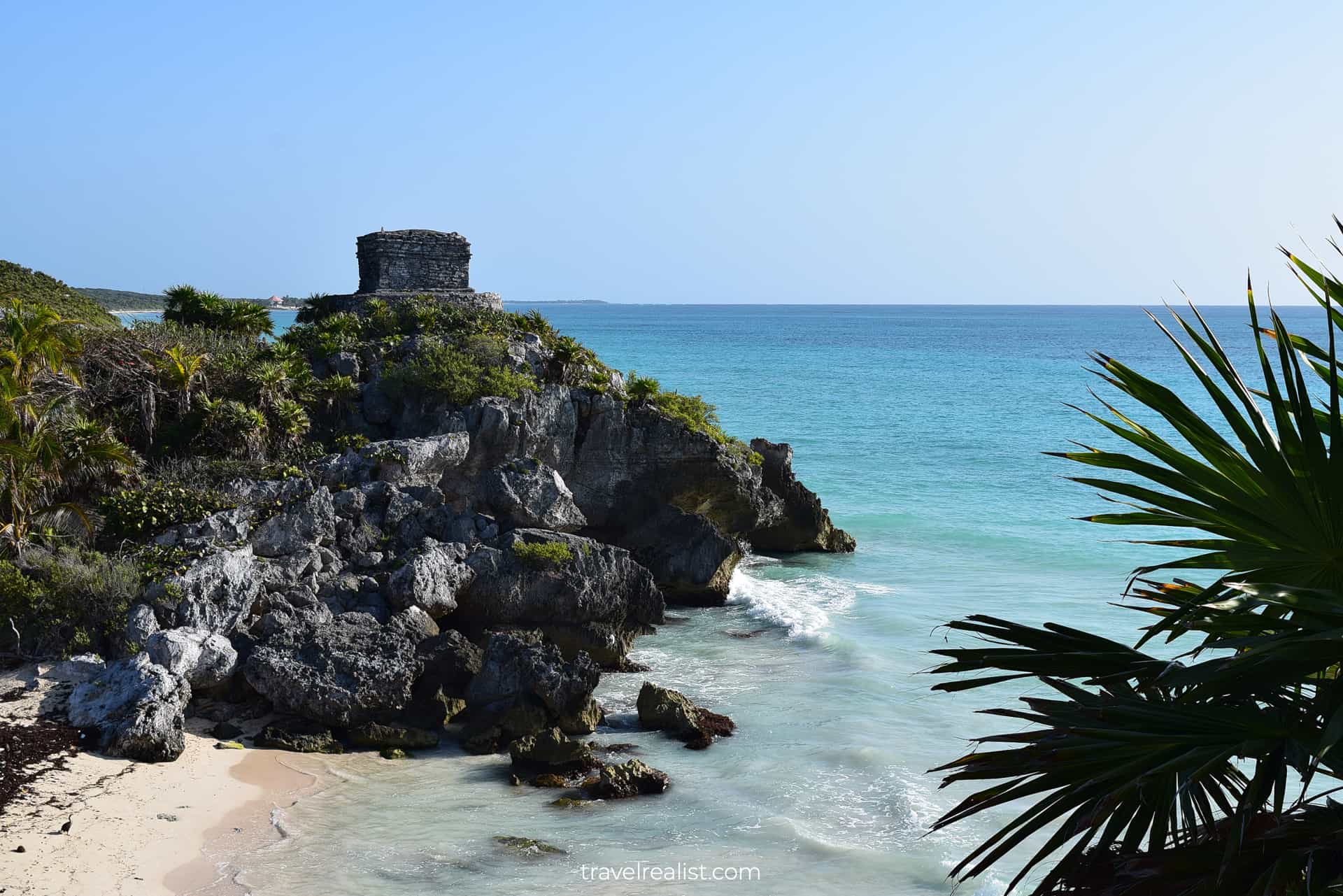 God of Winds Temple and Caribbean Sea in Tulum, Mexico