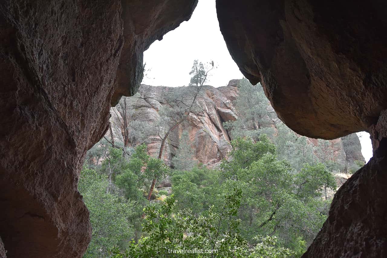 Mini cave on Moses Spring trail in Pinnacles National Park, California, US