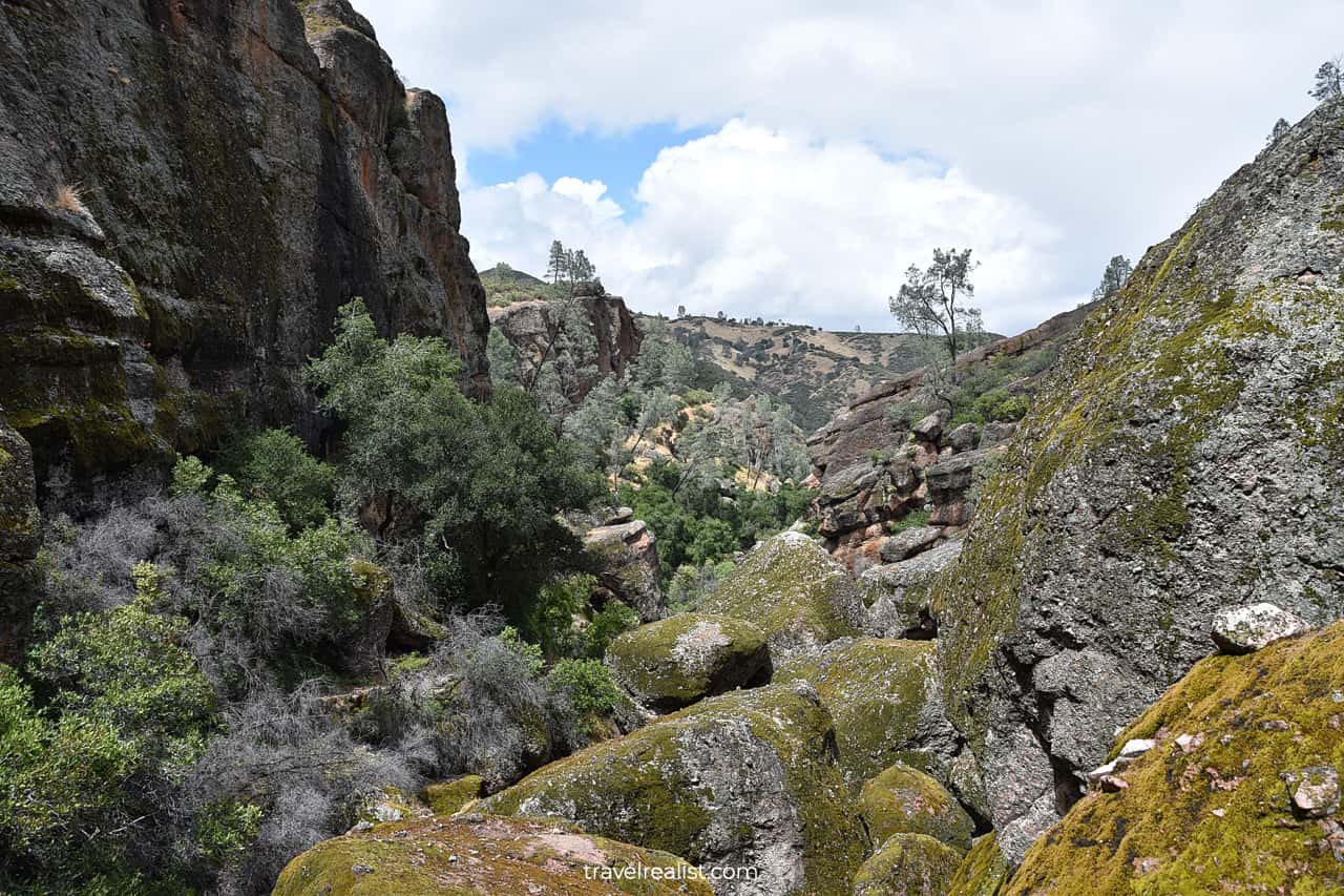 Large boulders in Pinnacles National Park, California, US