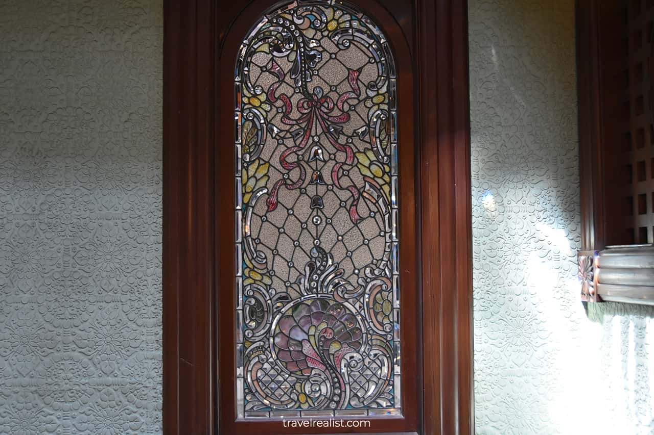 Most expensive window in Winchester Mystery House in San Jose, California, US