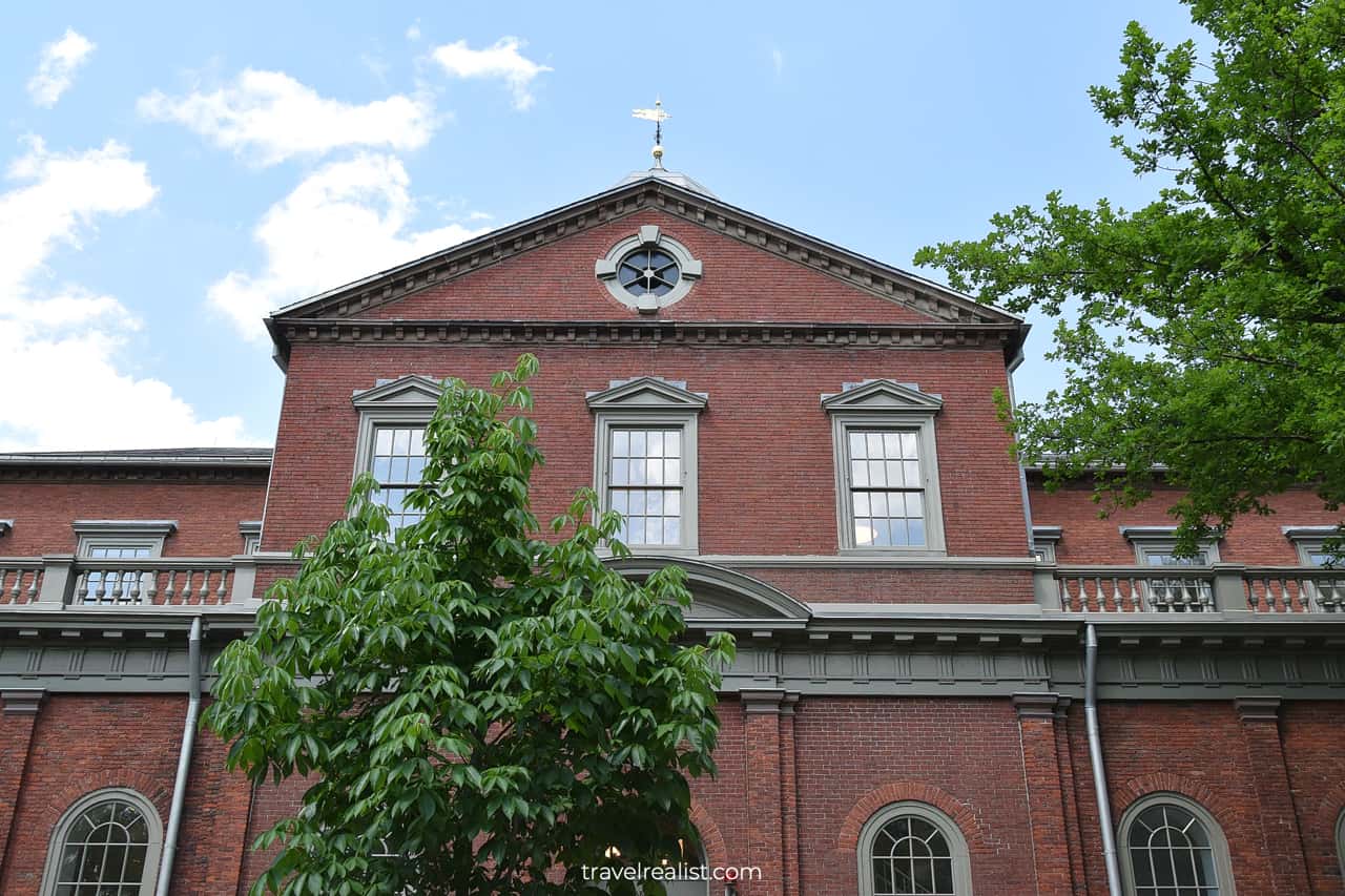 Harvard Hall in Harvard Yard in Cambridge, Massachusetts, US