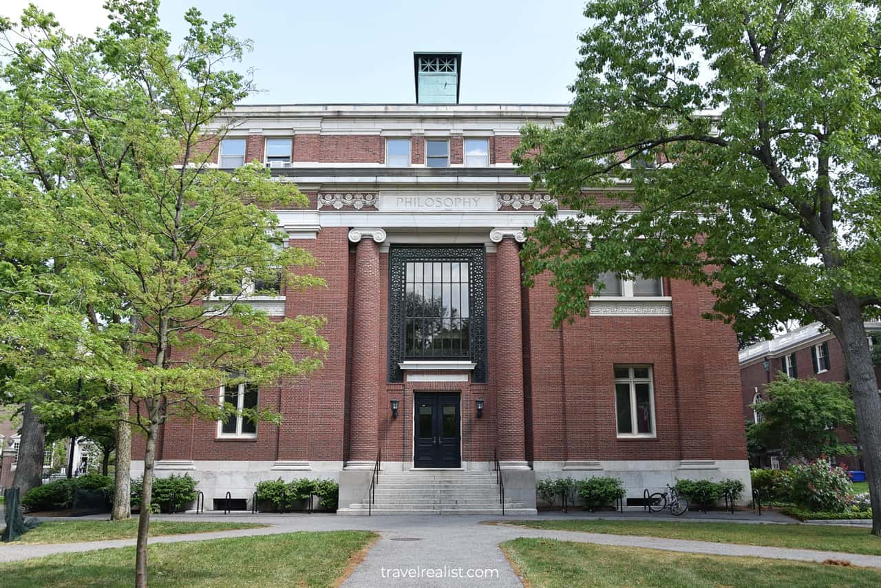Emerson Hall in Harvard Yard in Cambridge, Massachusetts, US