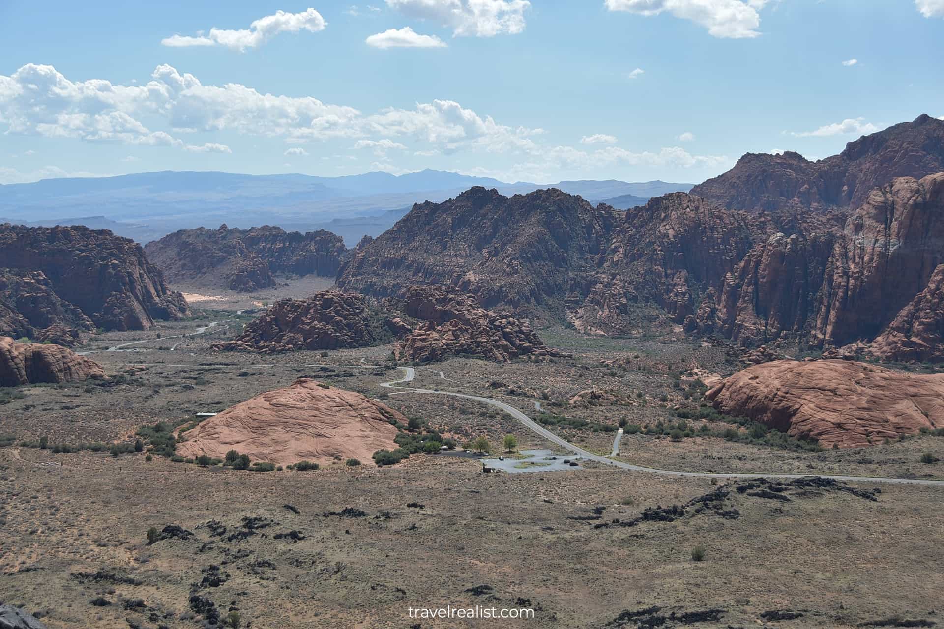 Views from Snow Canyon Scenic Overlook in Snow Canyon State Park, Utah, US