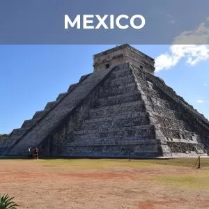 El Castillo Pyramid before most tourists arrive in Chichen Itza, Mexico