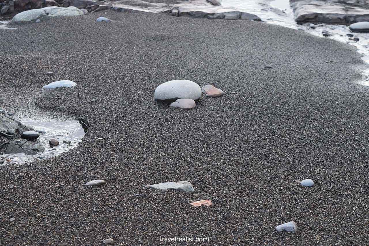 Rocks at Fauskasandur Black Sand Beach in East Iceland