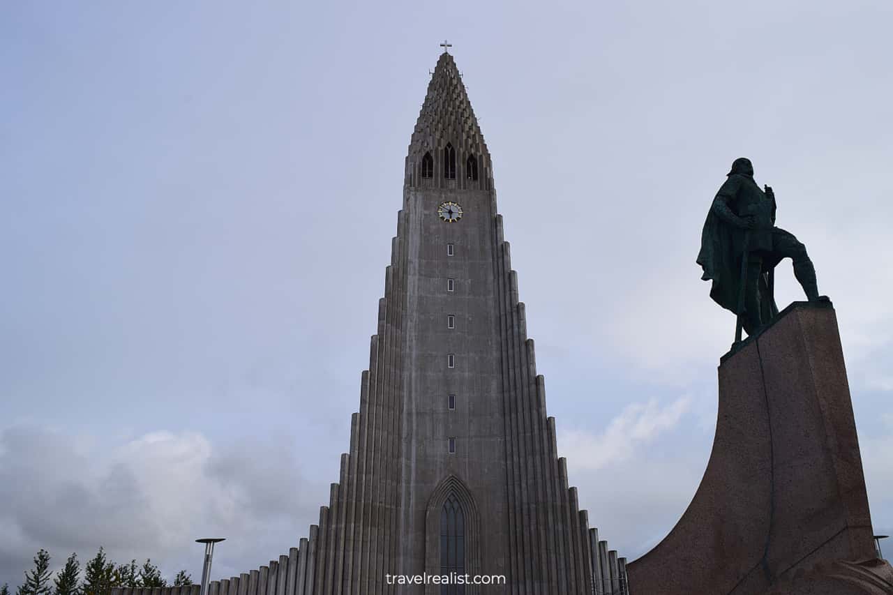 Hallgrimskirkja in Reykjavik on Golden Circle map in Iceland