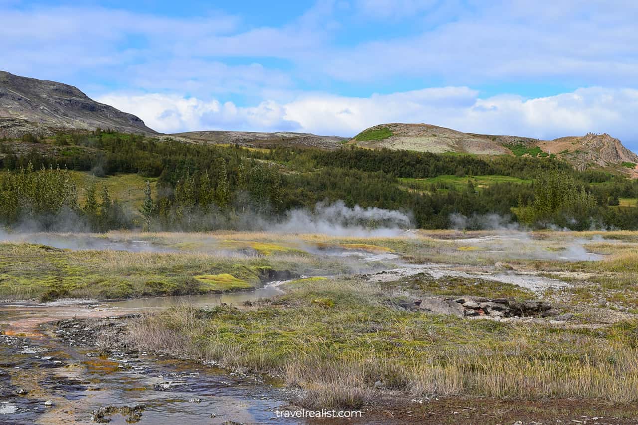 Geysir Hot Springs on Golden Circle map in Iceland