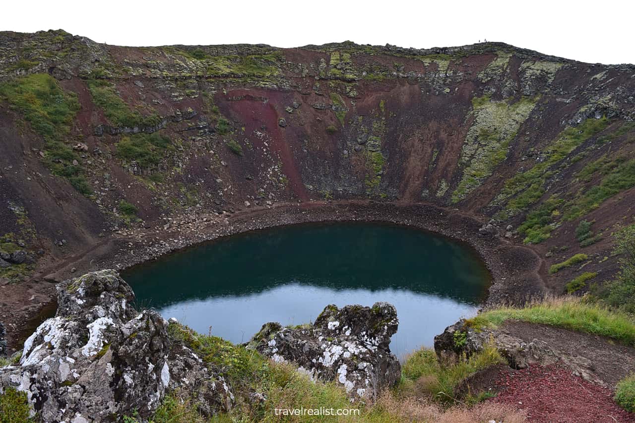 Kerid Crater Lake on Golden Circle map in Iceland