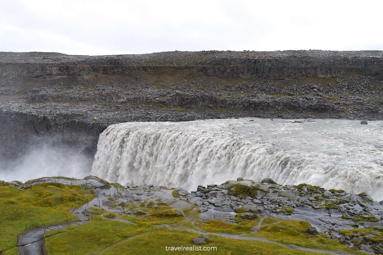 Dettifoss waterfall view from West Side Viewpoint in Northern Iceland