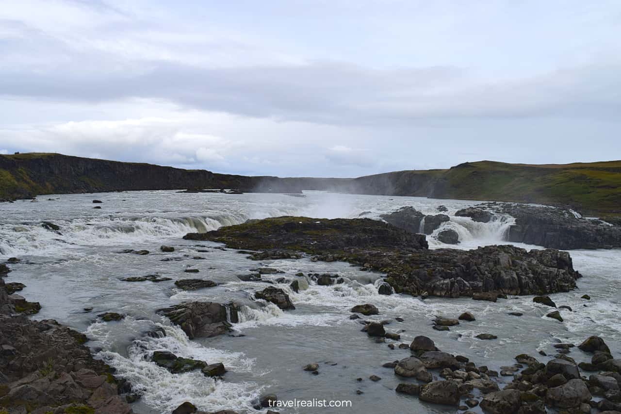 Urridafoss waterfall in South Iceland, the second easiest to reach Iceland waterfall