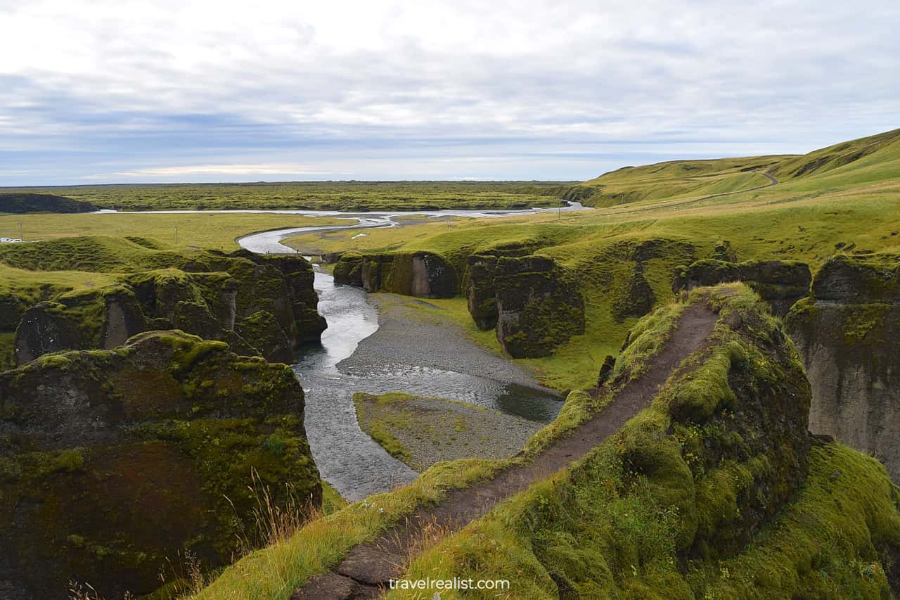 Beginning of Fjaðrárgljúfur Canyon trail in South Iceland