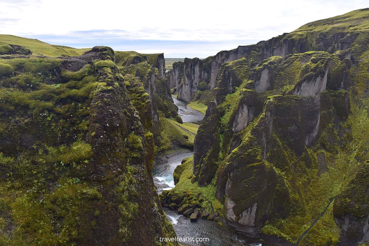 Iconic view of Fjaðrárgljúfur Canyon in South Iceland