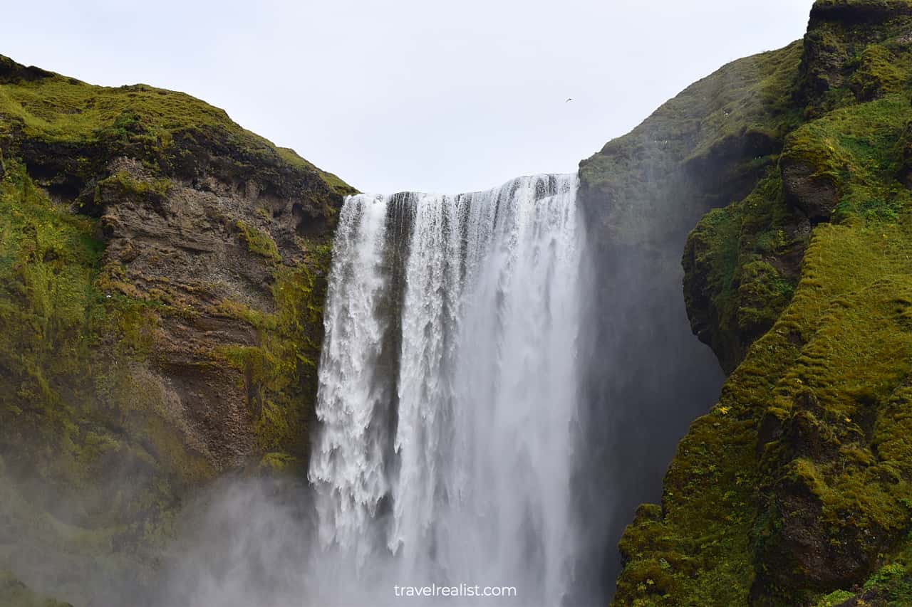 Skogafoss waterfall, one of most famous waterfalls in Iceland