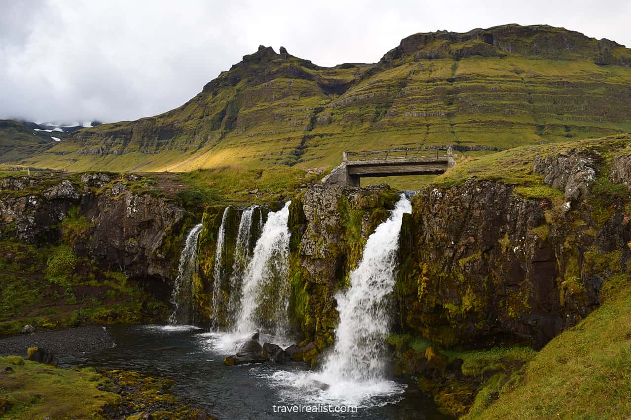 Waterfall near Kirkjufell mountain in Western Region, Iceland