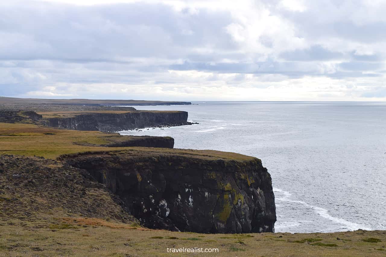 Cliffs and ocean in Snaefellsjokull National Park in Western Region, Iceland