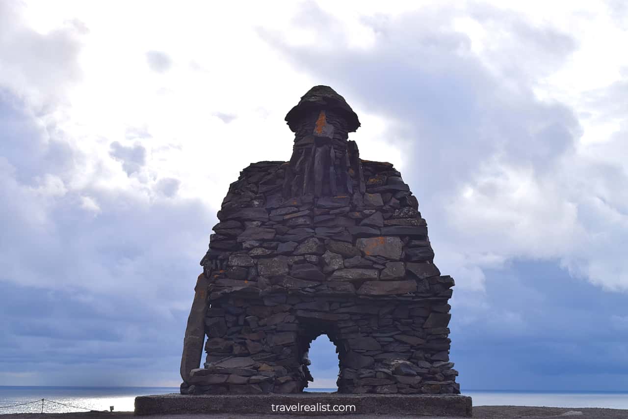 Statue in Snaefellsjokull National Park in Western Region, Iceland