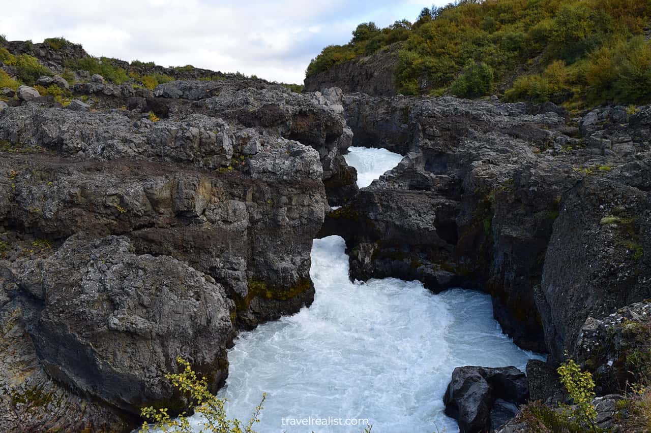 Barnafossar waterfall in Western Region, Iceland