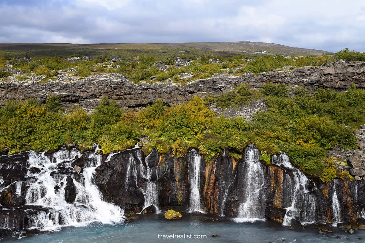 Hraunfossar waterfall in Western Region, Iceland