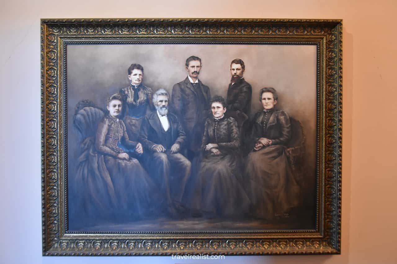 Meeker family paining in Meeker Mansion in Puyallup, Washington, US