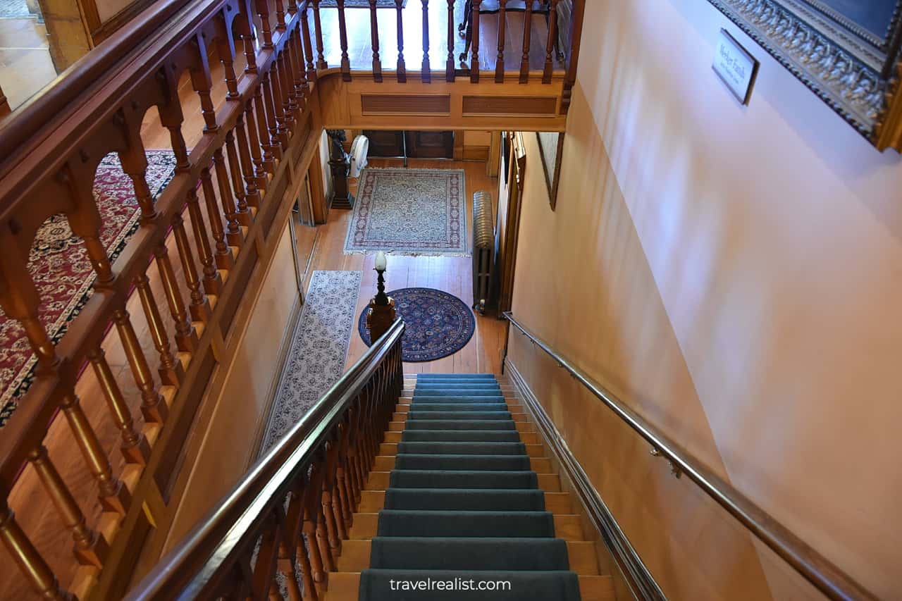 Grand Staircase in Meeker Mansion in Puyallup, Washington, US