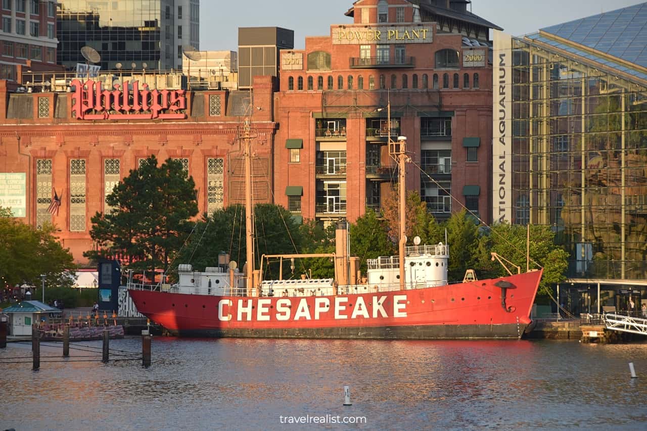 Sunny USCG Lightship Chesapeake in Baltimore Historic Ships in Maryland