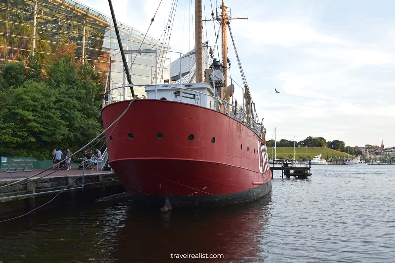 Starboard of USCG Lightship Chesapeake in Baltimore Historic Ships in Maryland