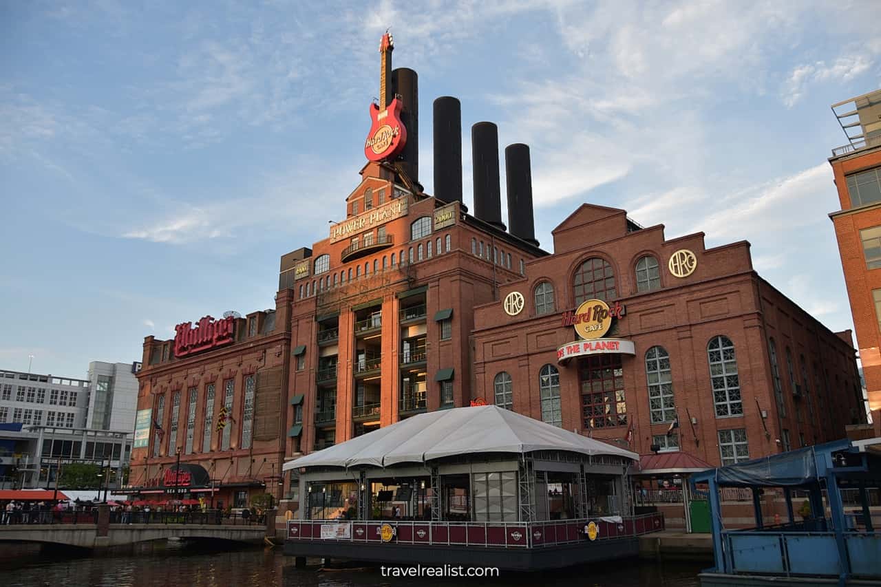 Restaurant in old factory building near Baltimore Historic Ships in Maryland