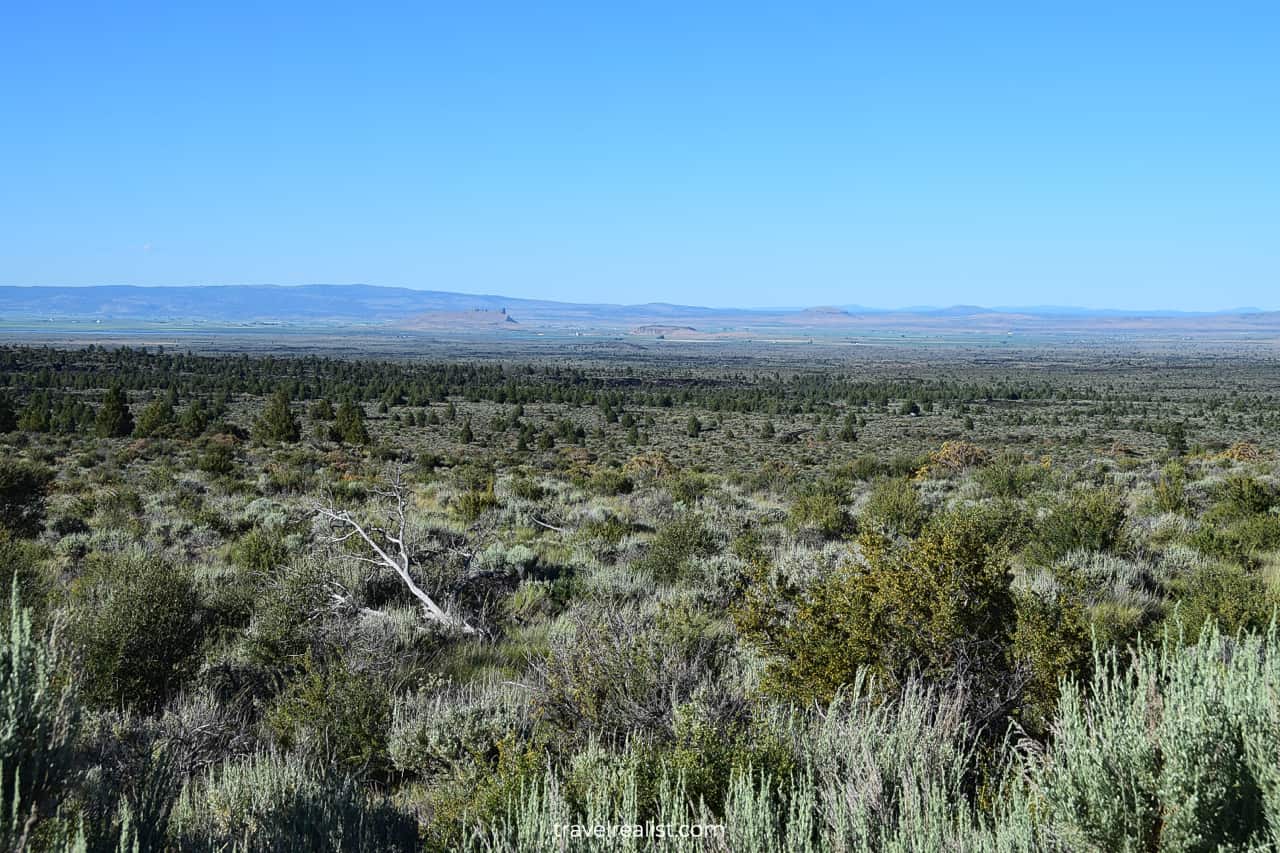 Three Sisters from Visitor Center in Lava Beds National Monument, California, US