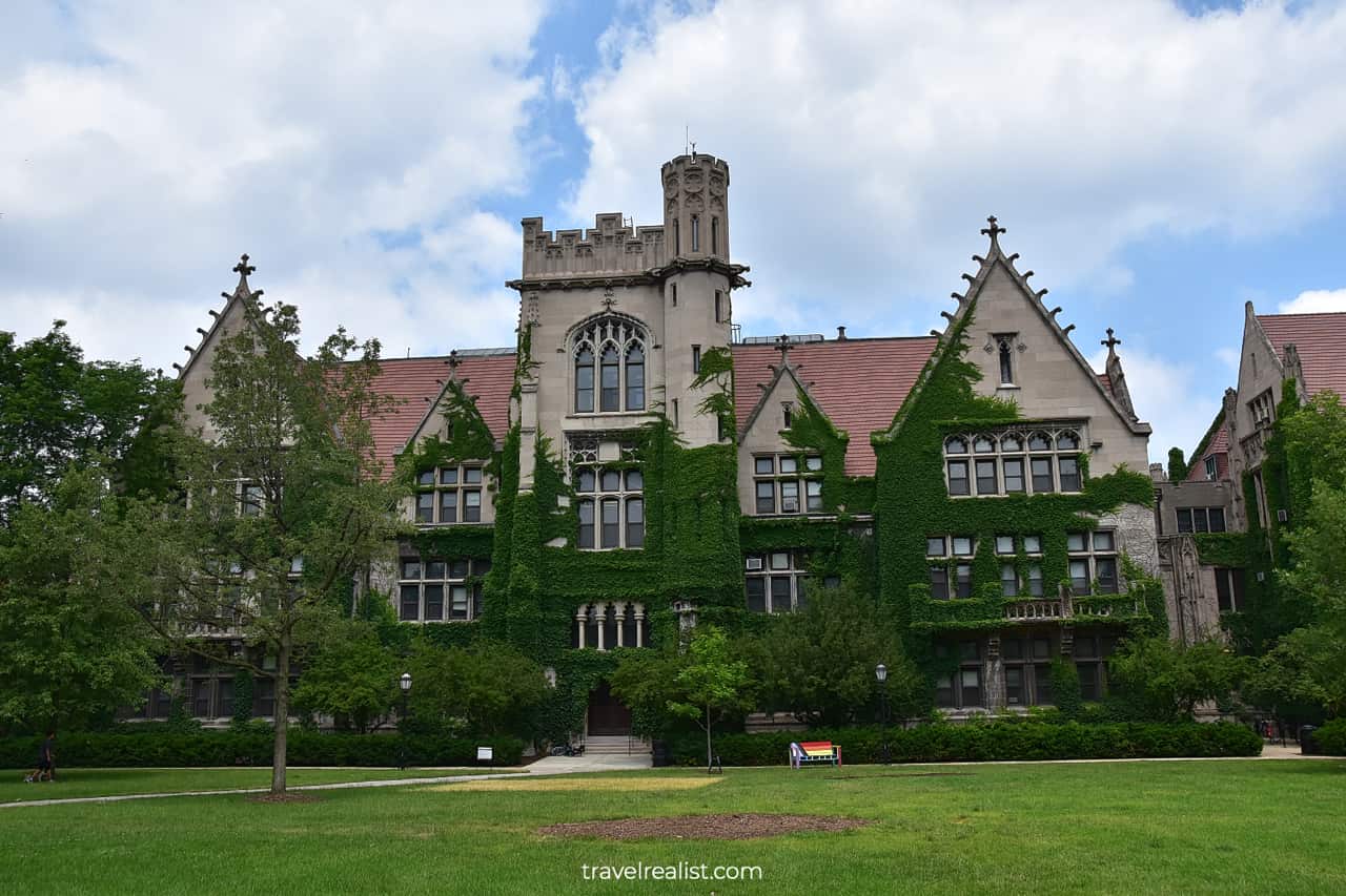 Eckhart Hall on University of Chicago campus in Chicago, Illinois, US