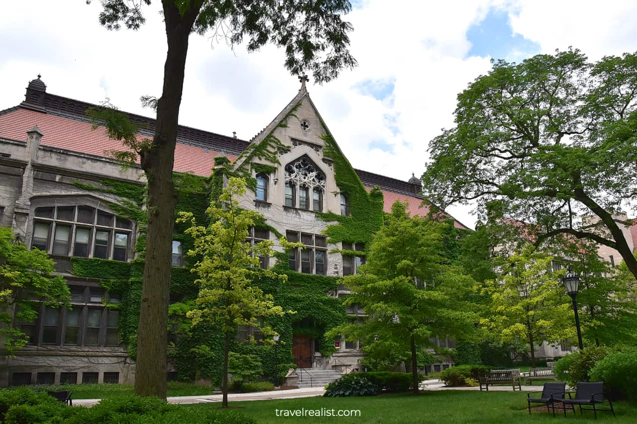 Haskell Hall on University of Chicago campus in Chicago, Illinois, US