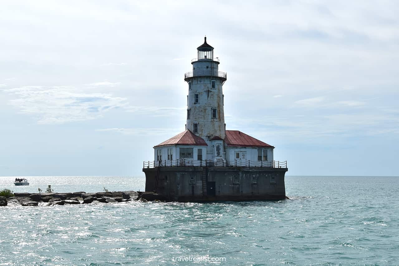 Chicago Harbor Lighthouse in Chicago, Illinois, US