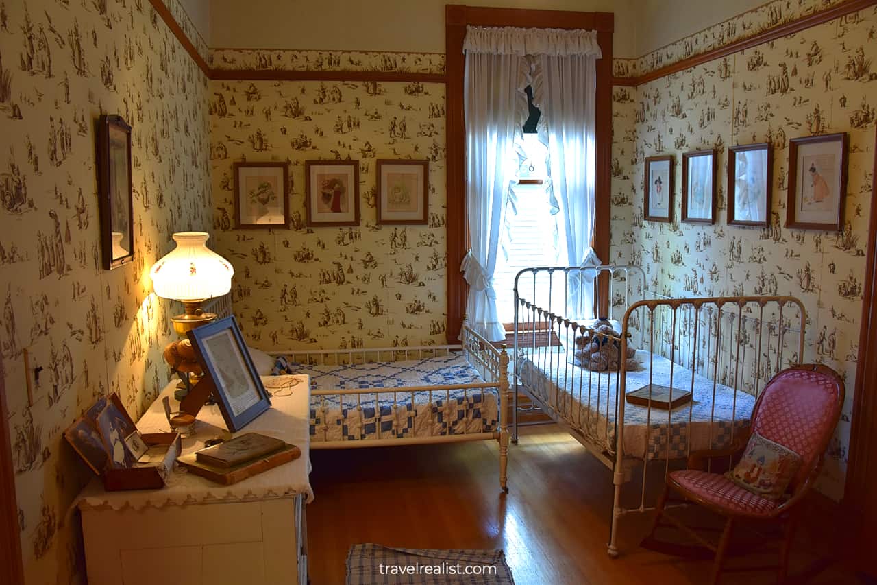 Beds in Ernest Hemingway Birthplace Museum, Oak Park, Illinois, US