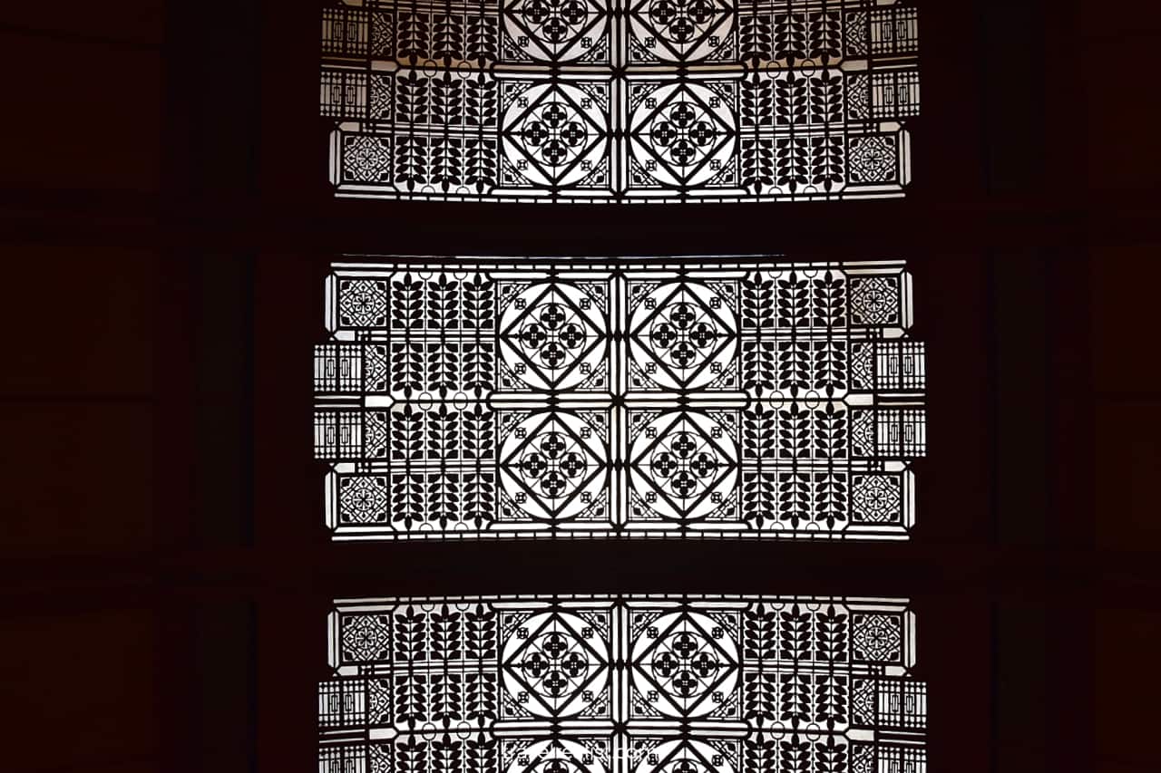 Light fixture in Frank Lloyd Wright Home & Studio in Oak Park, Illinois, US