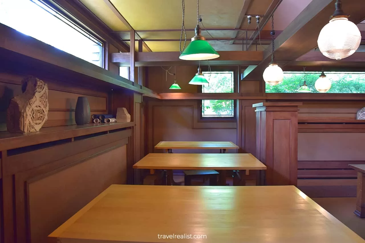 Drafting Room in Frank Lloyd Wright Home & Studio in Oak Park, Illinois, US