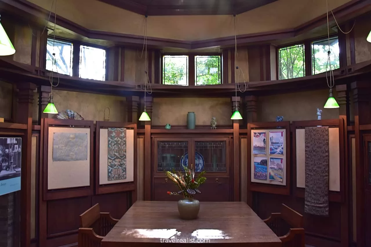 Library in Frank Lloyd Wright Home & Studio in Oak Park, Illinois, US