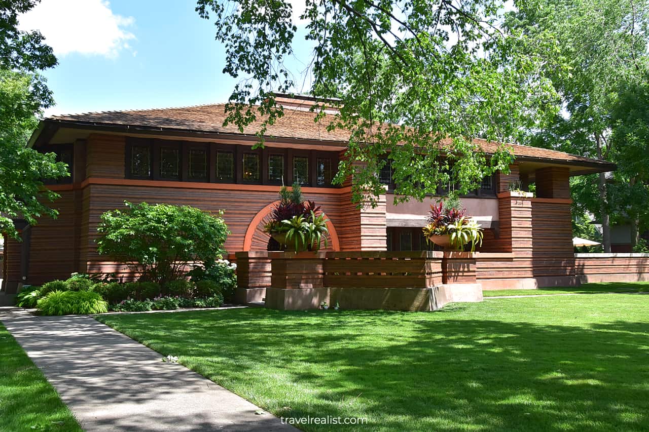 Arthur Heurtley House by Frank Lloyd Wright in Oak Park, Illinois, US